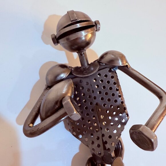 Football Industrial Art Sculpture Nuts and Bolts Metal Sports Recycled Decor 9" - Picture 11 of 14